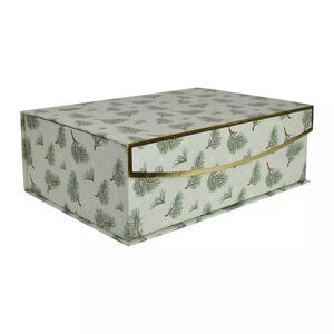 St. Nicholas Square Evergreen Sprig Print Hinge Box, Pineneedle